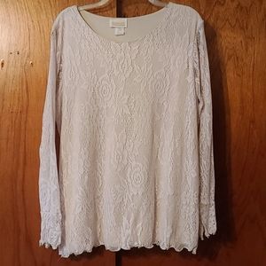 Ivory lace long sleeve shirt
